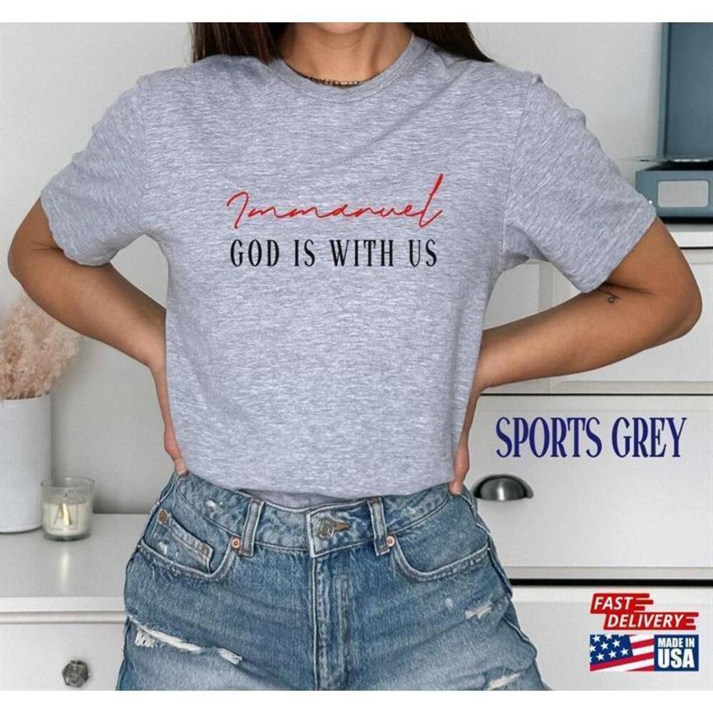 Immanuel Christian Bible Verse Graphic T-Shirt